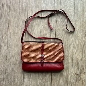 Brighton Leather Burgundy Crossbody Bag